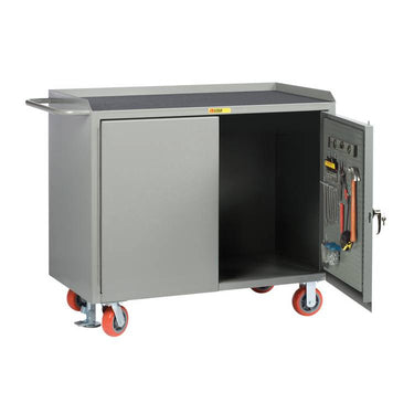 Mobile Bench Cabinets w/ Pegboard Doors - Model MM2448PBDFL